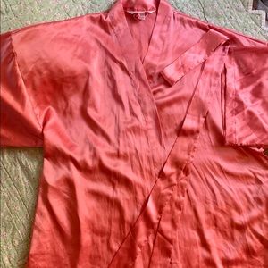 Victoria's Secret Angels Vintage Coral Pink Satiny Kimono Robe SP / OS